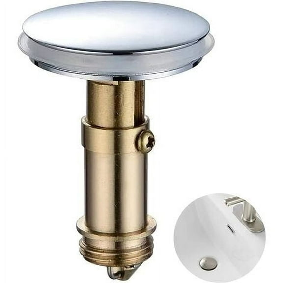 2 Pop-Up Bathroom Taps with Clic-clac Design, 38mm Sink Drain Stopper.