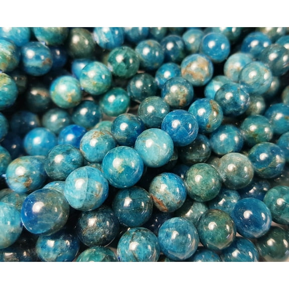 6mm 15.5 Inches Natural Blue Apatite Smooth Round Beads Genuine Gemstone Natural Jewelry Making
