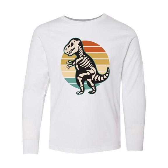 Inktastic Dinosaur Skeleton Halloween Long Sleeve Youth T-Shirt