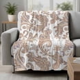 thumbnail image 2 of Floral Boho Blanket Soft Cozy Warm Throw Blanket for Couch, Plush Fuzzy Flannel Fleece Blankets for Sofa, Vintage Country Brown Pesley Flowers Bed Blankets Lightweight Gifts for Women, 30"x40", 2 of 9