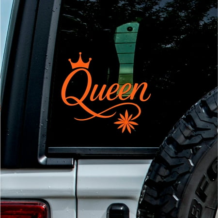 (2 Pcs Pastel Orange 7.3 x 7.0 ) - No Background - Waterproof of Queen Crown Sticker Decal for Laptops Water Bottles Cars Trucks Wall Ideal Gift - 925VER1K15154PO