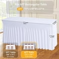 thumbnail image 2 of Table Skirt for Rectangle Tables Set of 2 Spandex Fitted White Tablecloths for 6FT Tables, 2 of 6