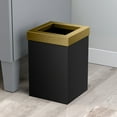 thumbnail image 3 of Gatco Elevate Stainless Steel 3 Gallon Square Wastebasket, Matte Black/Brushed Brass, 3 of 5