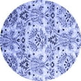 thumbnail image 1 of Ahgly Company Machine Washable Indoor Round Abstract Blue Contemporary Area Rugs, 6' Round, 1 of 4