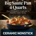 thumbnail image 2 of Gotham Steel Modern 12 Inch Ceramic Frying Pan Non Stick with Lid, 4 Quart Large Jumbo Cooker with Helper Handle, Saute Pan Nonstick Skillet, Nonstick Deep Frying Pan with Lid, Navy, 2 of 8
