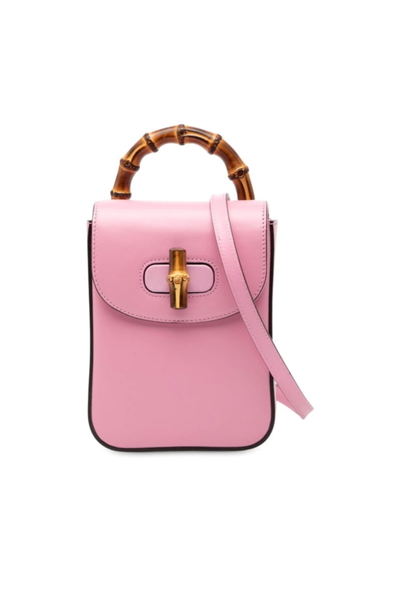 Pre-Owned Gucci Bamboo Mini Backpack 702106 Pink Leather Women's GUCCI (Good)