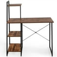 thumbnail image 4 of Pemberly Row Contemporary Engineered Wood Computer Desk with Shelves in Brown, 4 of 11