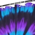 thumbnail image 3 of Blue Purple Tie Dye Pattern Shower Curtain 36"x72" ,Bathroom Decorative Shower Curtains Set with 12 Hooks,Modern Waterproof Washable Shower Curtain, 3 of 6
