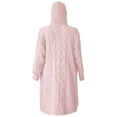 thumbnail image 4 of DuoJiaJ Long Hooded Cardigan Sweater Coat Knit Open Front Outwear Wrap For Fall Winter Casual Plus Size Crewneck Sweater Pink XXXL, 4 of 4