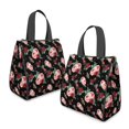thumbnail image 2 of Pioneer Flower Floral Print Pattern Insulated Lunch Bag for Women & Adults,Large Portable Soft Cooler Lunch Bag,Thermal Food Storage Tote with Pearl Cotton,8.66L,8.75x5.75x9.5 Inch, 2 of 6