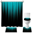 thumbnail image 4 of 4-Piece Gradient Shower Curtain And Bath Mat Set, Modern Non-Slip Bathroom Decor, Polyester-Cotton Blend, Easy Install, Home Bathroom Upgrade Set Blue Tanuke, 4 of 4