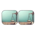 thumbnail image 7 of Daiia Vintage Brass Balance Scale 2PCS Car Windshield Sun Shade, Foldable Sun Shield for Car Front Window, Auto Sun Blocker Visor Protector Universal for Truck SUV Pickup-Medium, 7 of 7