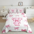 thumbnail image 2 of Erosebridal Ensembles de Literie Lettre Initiale Double avec Couette, Insert de Couette Personnalisé Nœud Kawaii, Décor Monogrammé, Réversible, 3 Pcs, 2 of 8