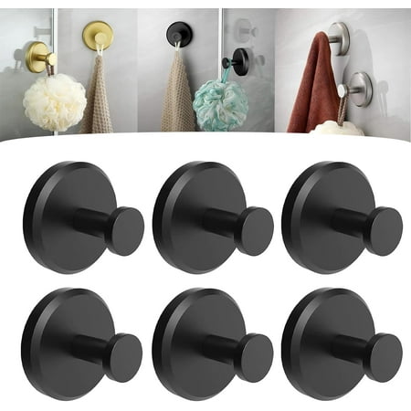 

Luxehold No-Drill Hooks Luxegrip No-Drill Hooks Bathroom Towel Hooks Adhesive Gold Adhesive Hooks Shower Suction Hooks for Shower Bathroom Kitchen Glass Door Mirror Tile (Silver 6pcs)
