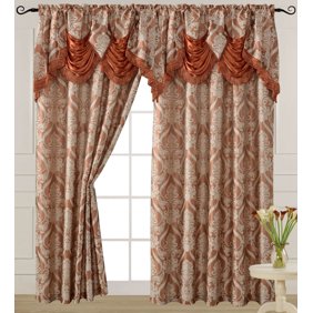 Empire Home Traditional Jacquard Olivia Window Waterfall Valance