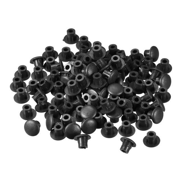 Tornillos Agujeros Tapones, 8mm(5/16) Diámetro PP Encajar en Estante Botón Al Ras Tipo Tapas para Muebles Gabinete Armario, Negro 120uds