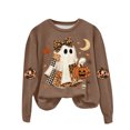 thumbnail image 6 of Duqingm Halloween Sweatshirts for Women Ghost Oversized Crewneck Sweatshirt Cute Pumpkin Graphic Fleece Pullover,XL, 6 of 6