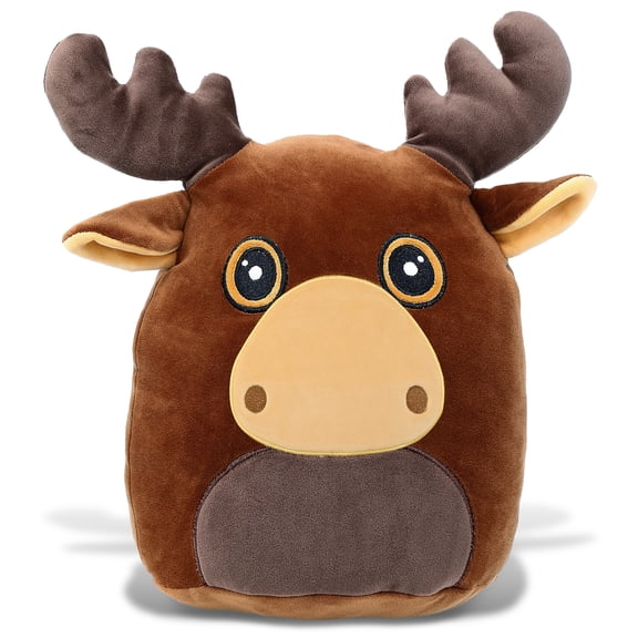 DolliBu Snug-Mooshies Moose Stuffed Animal Plush Toy - Wild Life Super Squishy Soft Animal Friend for Girls and Boys, Medium Huggable Cute Plush for Kids Play, Cuddling and Decoration - 10 Inch