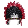 thumbnail image 4 of Tocado de plumas indio, sombrero de jefe indio para juegos de rol, fiestas, disfraces de adultos, 4 of 8