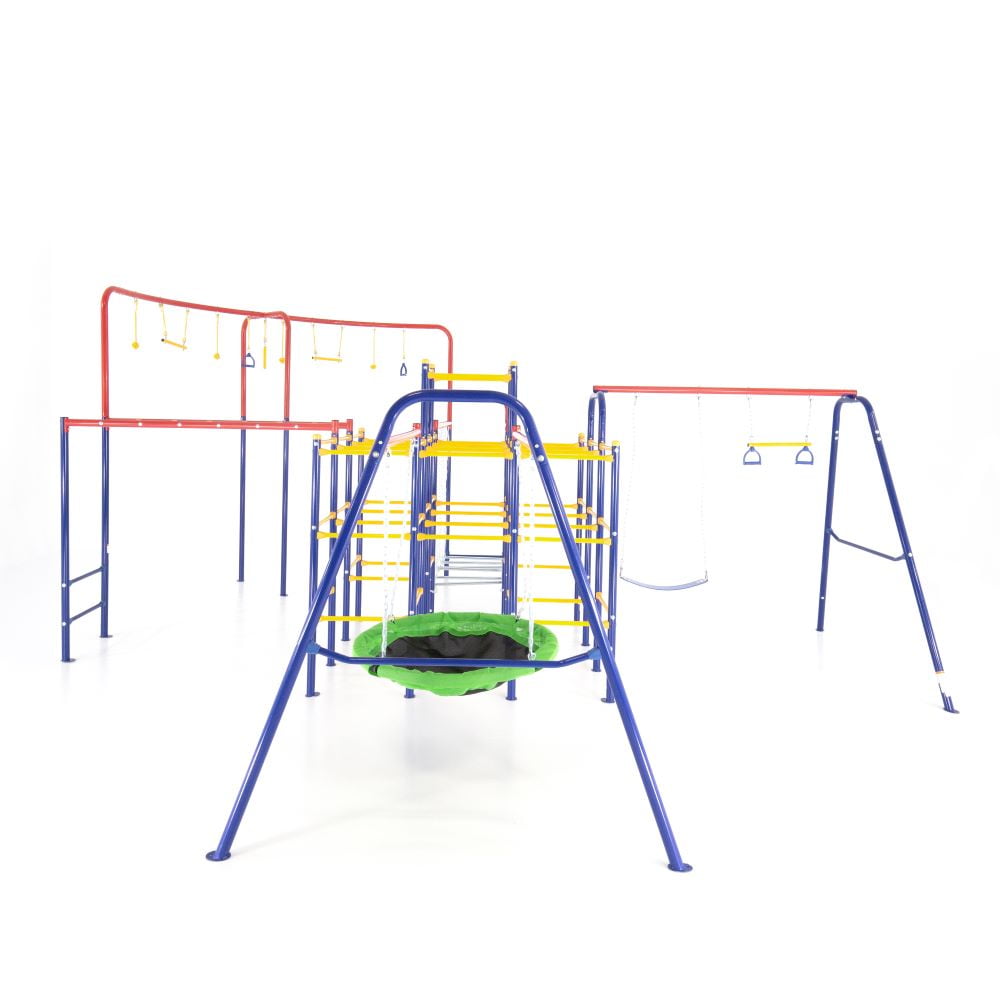 ActivPlay Modular Jungle Gym with Swing Set, Monkey Bar, Hanging Bridge