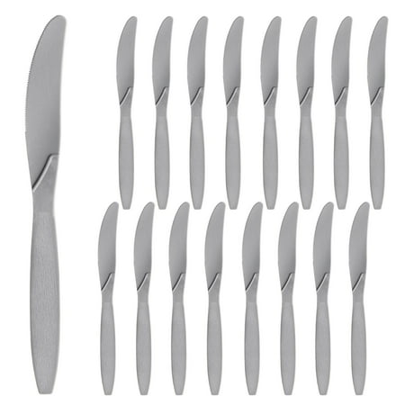 Party City Disposable Plastic Knives, 16 Count (Silver) - Go Brightly Heavy Duty Classic Reuseable Plastic Knife - Premium Party Supplies Cutlery