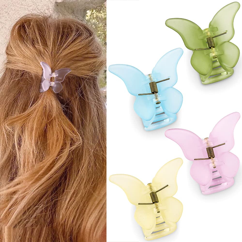 Glamifirsto 5 Pcs Butterfly Hair Clips Butterfly Claw Clips Hair Clips for  Women Hair Clips Matte Hair Claw Clips Strong Hold