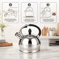 thumbnail image 6 of SUSLAS 2.64 qt Stainless Steel Whistling Tea Kettle for Stovetop, Silver Vintage Tea Pot, 6 of 9