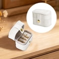 thumbnail image 2 of Square Leather Velvet Jewelry Ring Bearer Box | Oimcto Ring Box Wedding Engagement Box, Mini Ring Holder Pouch Box, Earrings Storage Box for Proposal, Ceremony, Anniversary, - White, 2 of 8