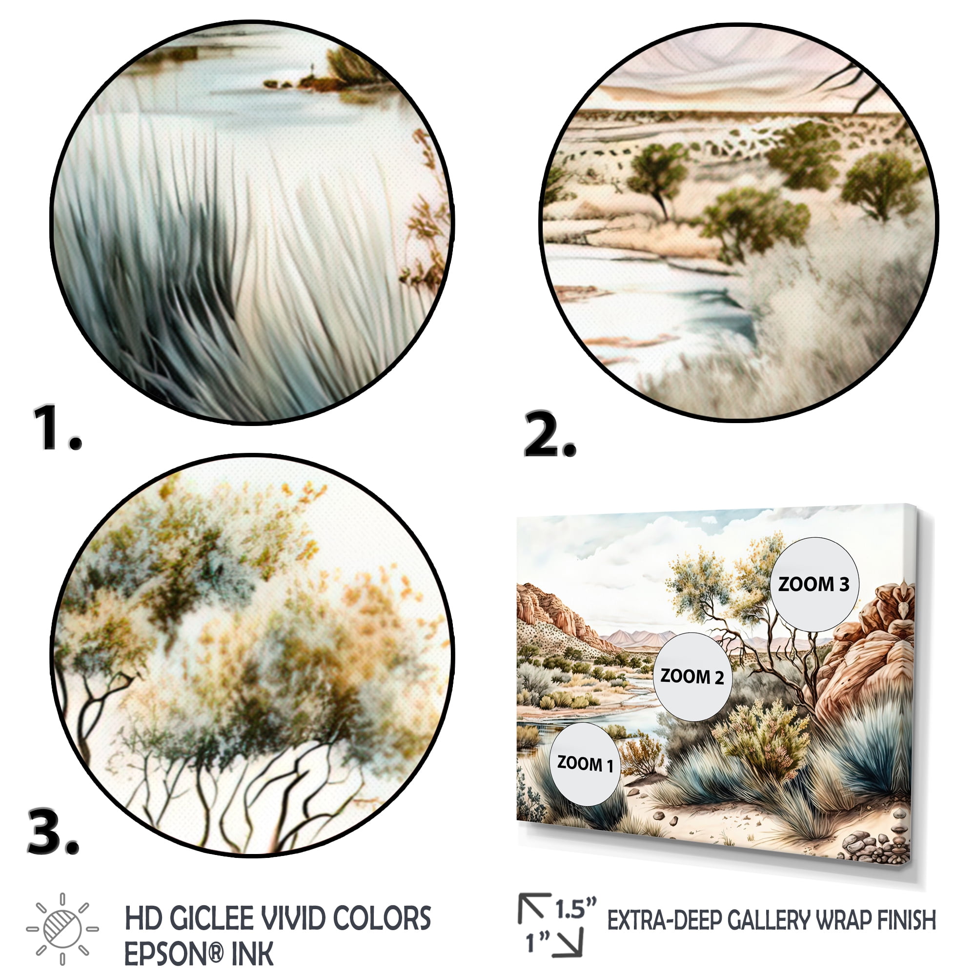 Designart Arizona Desert Creek Scenery II Canvas Wall Art