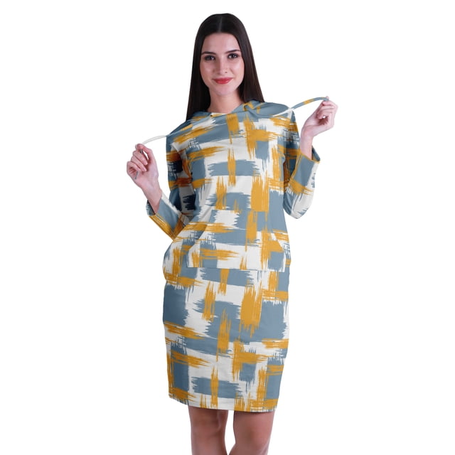 Moomaya T-shirt à Manches Longues Imprimé Sweat à Capuche T, Robe avec Poches