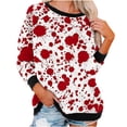 thumbnail image 2 of 2023 Chandail en Molleton de Mode pour Femmes 50 % de Rabais Liquidation Femmes Manches Longues Décontractées Col Rond Hauts Blouse Ample Imprimé Graphique d'Halloween, 2 of 6