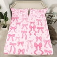thumbnail image 2 of Erosebridal Kawaii Bowknot Sheet Set Twin,Cartoon Stars Bedding Sets Twin Size,Cute Bow Twin Sheet Sets,Lightweight Bow Tie Bedroom Decoration,3pcs, 2 of 7