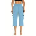 thumbnail image 4 of Ltctricy Women's Carpi Pants Casual High Waisted Comfy Lounge Yoga Cropped Cargo Pants Loose Capris Sweatpants With Pockets, 4 of 6