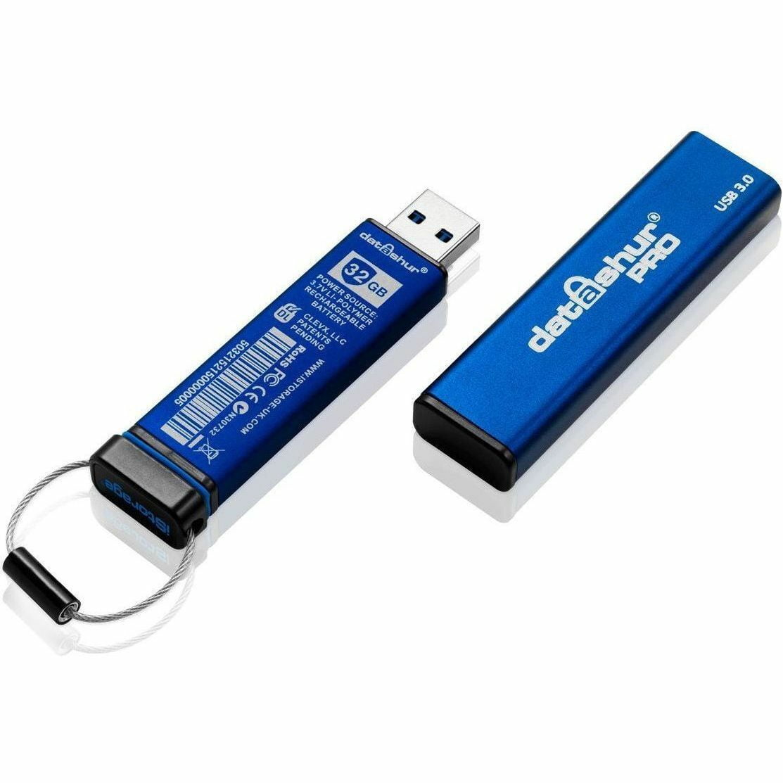 iStorage datAshur PRO 256 GB | Secure Flash Drive | FIPS 140-2 Level 3 Certified| NLNCSA DEP-V Certified | NATO Restricted Certified | PIN protected | Dust/Water Resistant - 32 GB - USB 3.2 (Gen 1)...