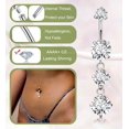thumbnail image 4 of Woeilo G23 Titanium Dangle Belly Button Rings for Women Dangling Navel Rings CZ Belly Rings Curved Barbell Internally Threaded Belly Piercing Jewelry, 4 of 5