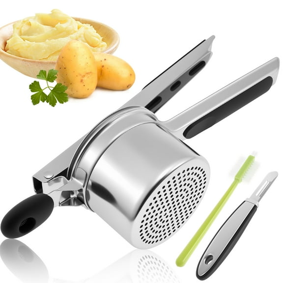 Potato Ricer 15oz Stainless Steel Potato Masher with Nonslip Long Handle Efficient Ricer Kitchen Tool Multifunctional Potato Masher Tool for Carrots Vegetables Pasta