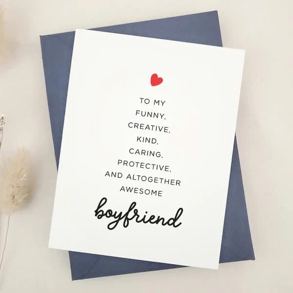 Supoeguk Romantic Poem Anniversary Card For Men, Birthday Card For Boyfriend Husband, Love Card For Him, You Are My Favorite Everything