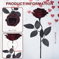 thumbnail image 2 of 12 Pack Burgundy Roses Artificial Flowers with Black Stems Silk Roses Fake Gothic Flowers Bouquet for Valentines Wedding Centerpiece Table Vase Home Indoor Kitchen Party DIY Vampire Decor, 2 of 6