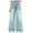 Blue1, variant on Jalioing Wide Leg Jeans for Big Girls Stretch Waist Straight Pants with Pockets Fashion Baggy Denim Jeans