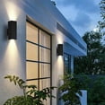 thumbnail image 4 of Light Blue USA Modern Outdoor Porch Light Patio Light 24W 3 Color 3000K/4000K/5000K Selectable 2600LM Dual Up and Down Lights, Waterproof Wall Sconce Matte Black, 4 of 6