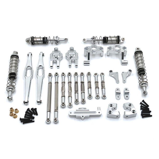 Tholdsy Juego de amortiguadores para vehículos a control remoto a escala 1/12, varilla de tracción para vehículos, Kit surtido, accesorios Kits de construcción modelo Plata