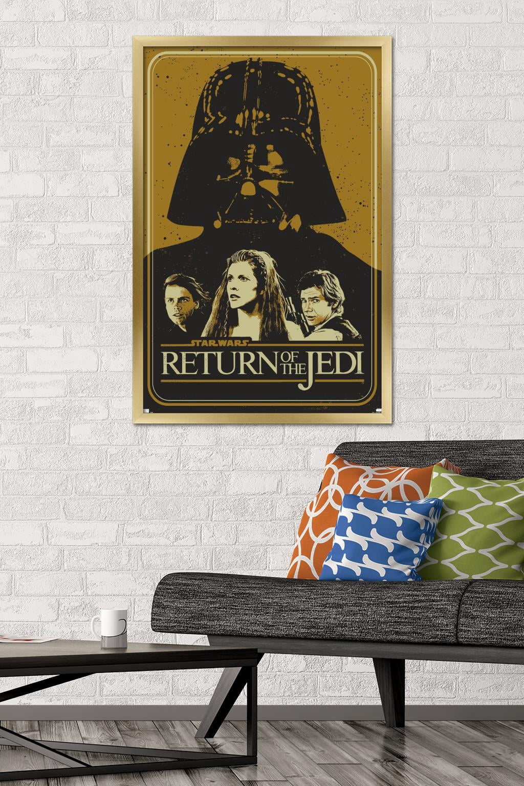 Star Wars: Return of the Jedi - Gold Illustration Wall Poster, 22.375" x 34" Framed