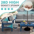 thumbnail image 3 of FUNDAZE Oversized HDPE Patio Furniture Sets, 3-Seater Outdoor Conversation Set | For Patio, Poolside, Backyard Use, Navy Frame with Gray Cushion, 3 of 7
