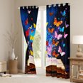 thumbnail image 3 of Manfei Magic Butterfly Animal Curtains Pack of 2 (42x84 Each) for Teens, Vintage Western Books Curtains Blackout, Fairy Tale Style Bedroom Curtains, Window Curtains Decor, 3 of 6