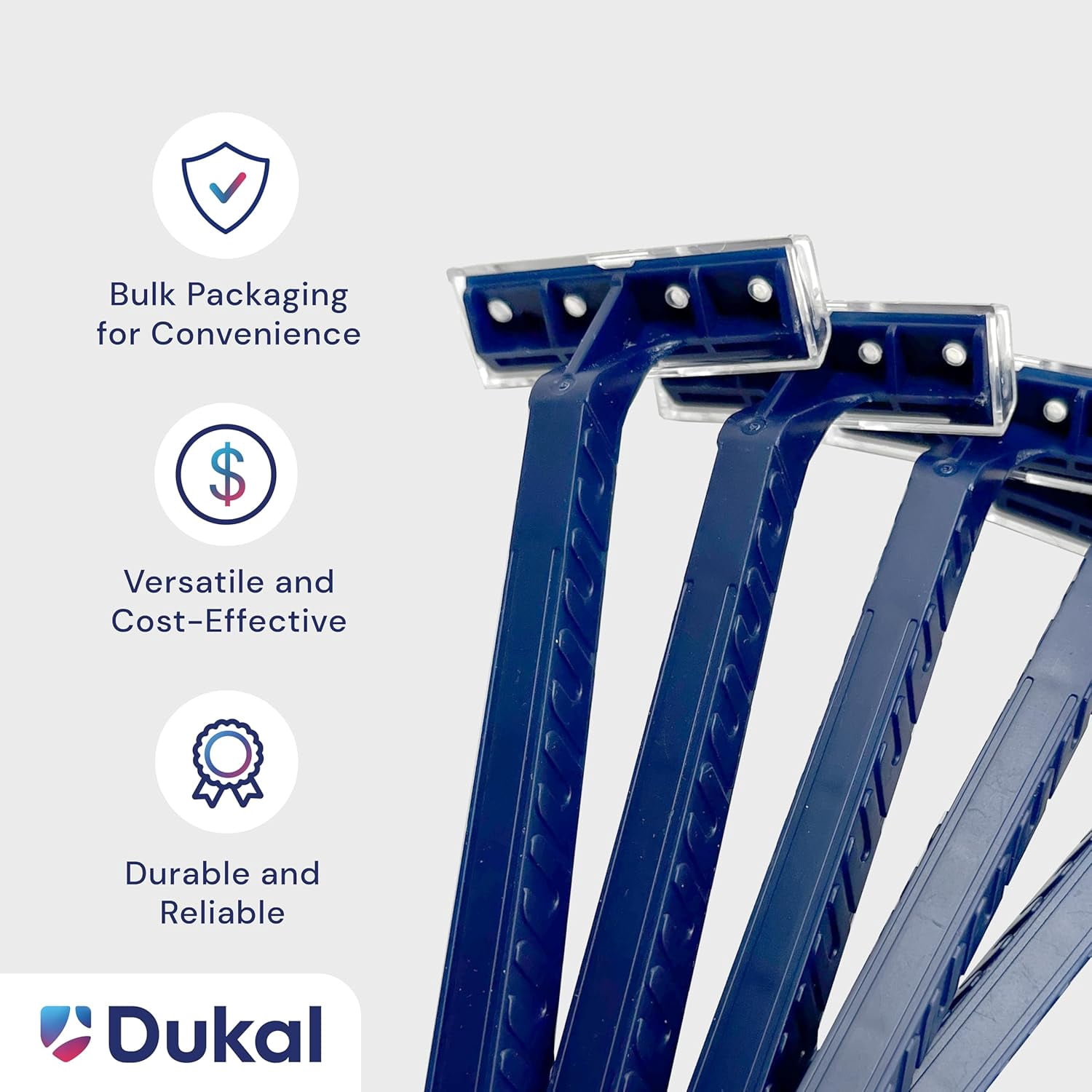 Dukal DawnMist Twin-Blade Disposable Razor, Blue Handle – Bulk Pack of 2000, Precision Shave for Smooth & Comfortable Grooming