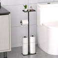 thumbnail image 6 of Toilet Tissue Roll Paper Holder Free Standing For Bathroom With storage Tray 2 poles, 6 of 14