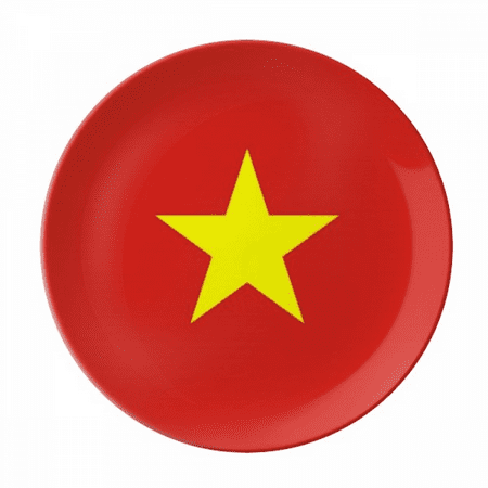 

Vietnam National Flag Asia Country Plate Decorative Porcelain Salver Tableware Dinner Dish
