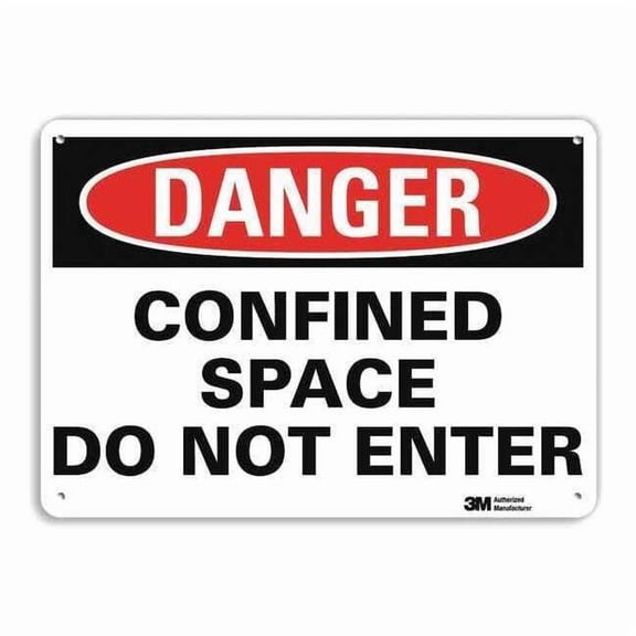 Lyle Plastic Danger Sign,4 Holes,10"x7", U1-1033-NP_10X7 U1-1033-NP_10X7