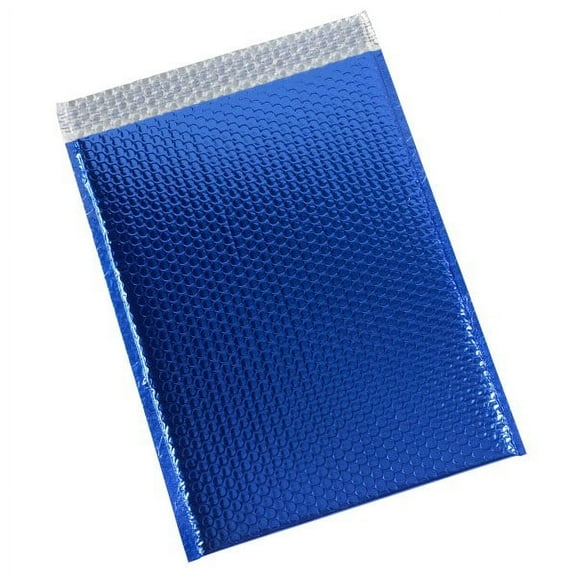 Partners Brand Blue Glamour Bubble Mailers 13" x 17 1/2", Pack of 100
