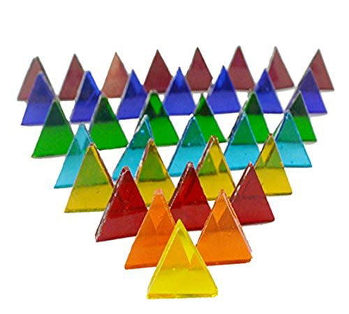 100 Small Bright Orange Glass Triangle Mosaic Tiles